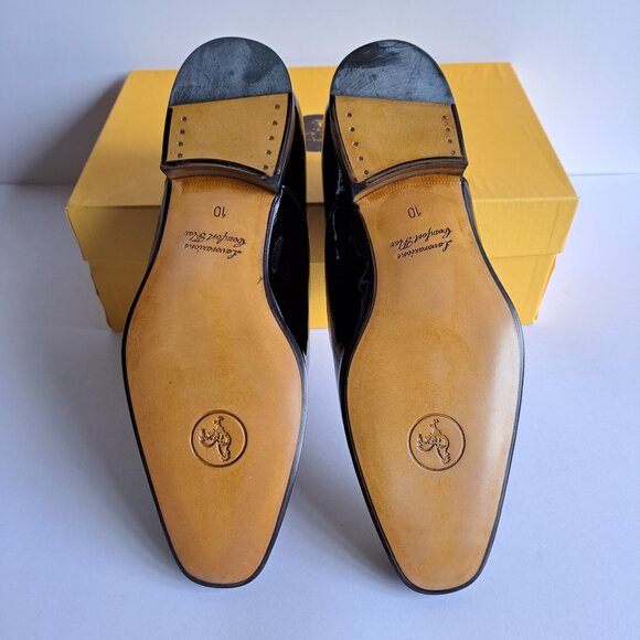 NEW Di Bianco Black Comfort Flex Patent Leather Shiny Shoes Size 10 main image 6